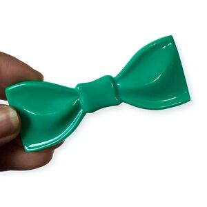 Vintage Mod Green French Bow Barrette, Hair Clip, Made in France, Deadstock